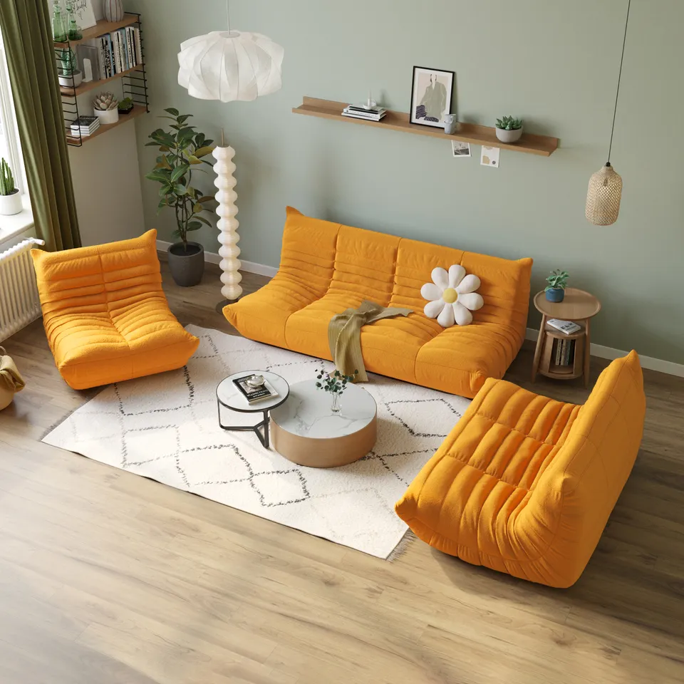 Hot sales tatami chair Nordic Style couch living room 3 seat sofa love seat tatami sofa relax lazy sofa floor couch