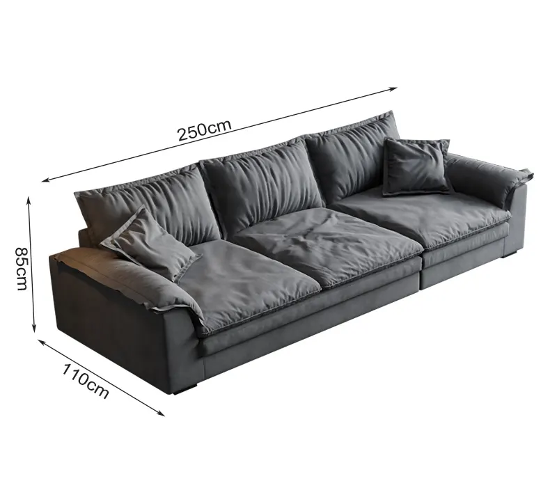 Italian technology fabric sofa light luxury down latex sofa super large sitting wide living room size combination sofa