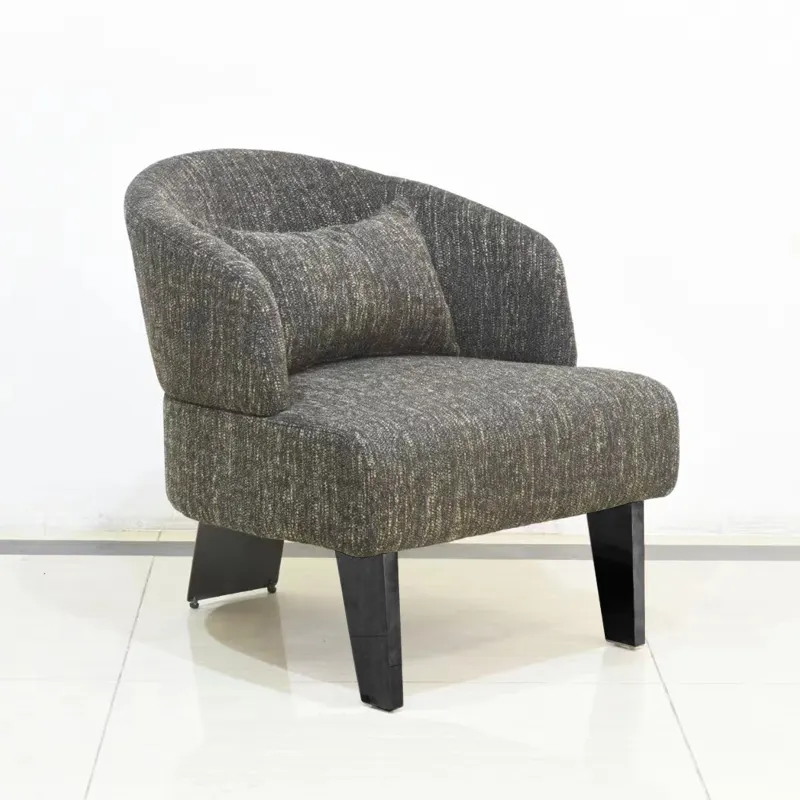 Modern Hotel Furniture Living Room Pattern Fabric Lounge Chair WithThree Wood Leg Accent Armchair