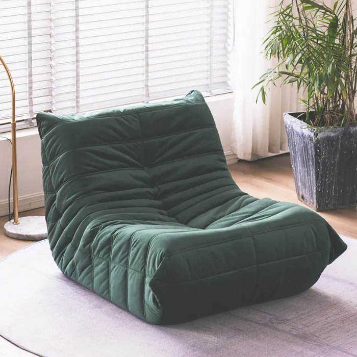 Best selling living room teddy velvet relax floor sofa chenille ergonomic single seater tatami sofa set
