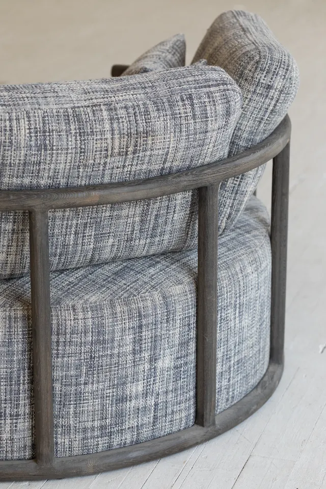 Vintage wooden frame decorative home furniture living room furniture sets accent chair round lounge sofa chair
