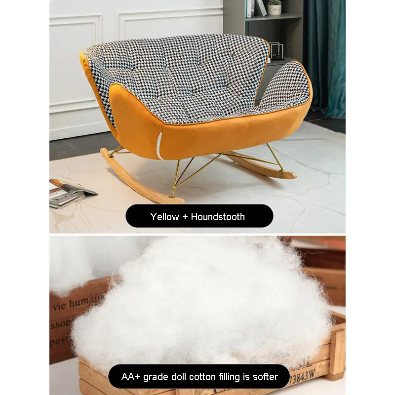 Nordic double rocking chair light luxury lazy sofa lounge singe sofa chair living room home balcony leisure chair home furniture