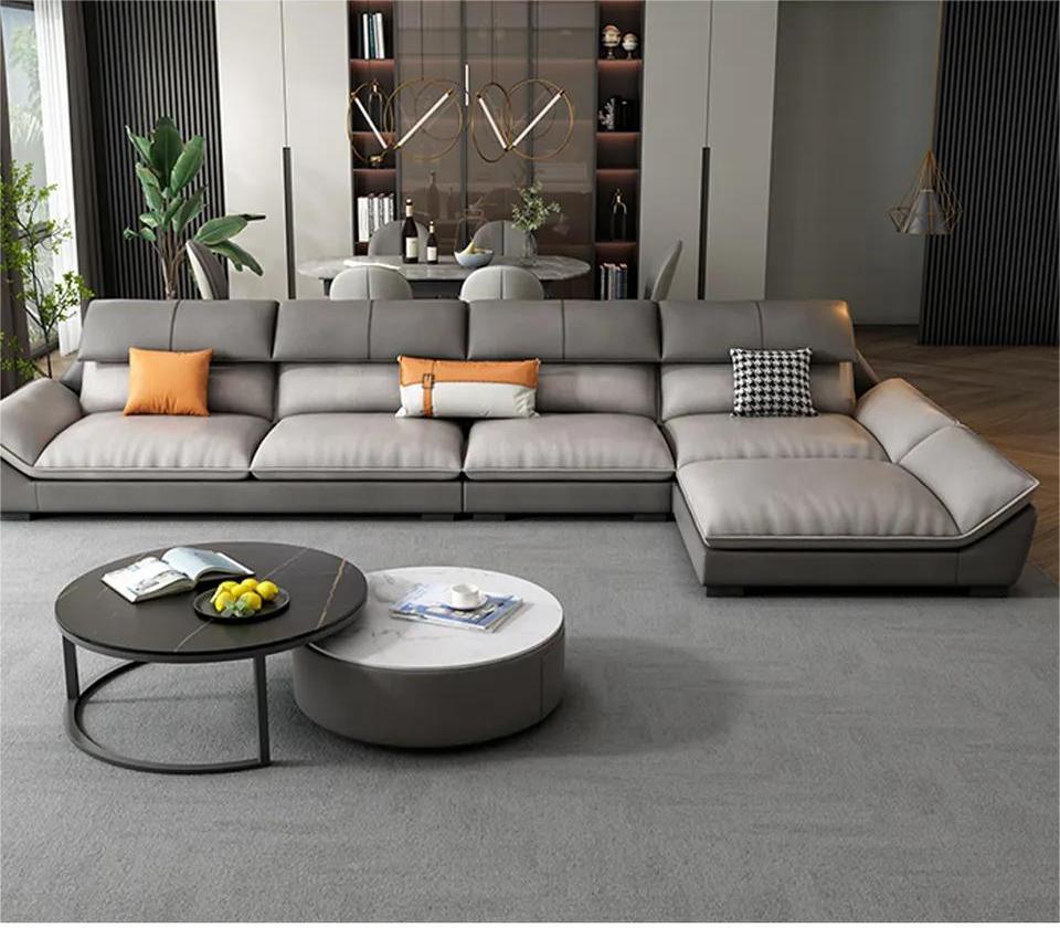 Modern design luxury living room villa hotel sofa furniture leather sofa set couch sofa