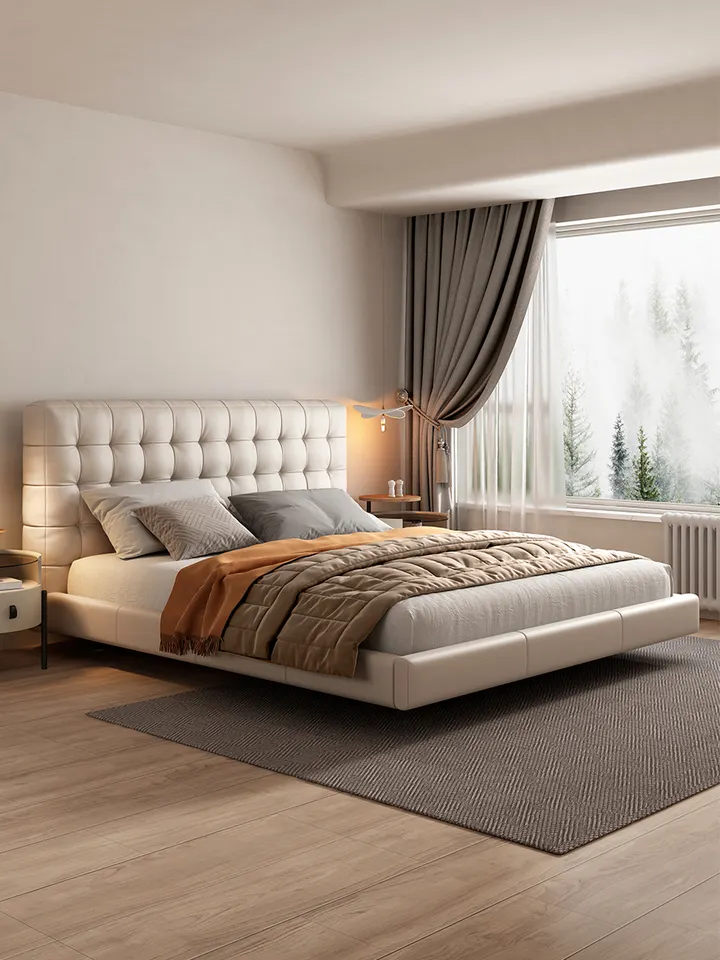 Bedroom furniture single 1.8m double loft hotel luxury floating leather king size up-holstered beds