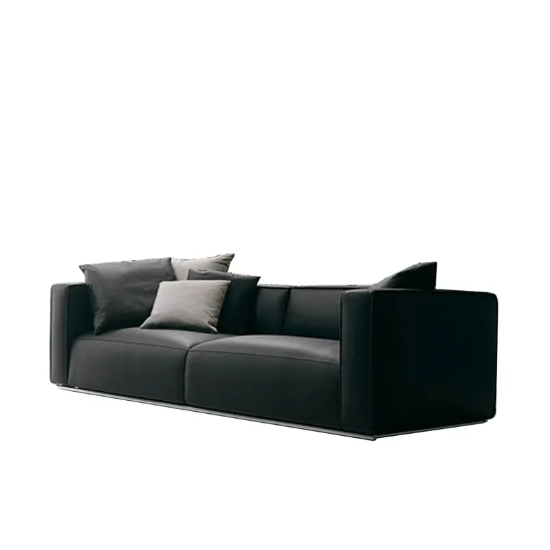 modern design living room sofa set leather single three-person sofa high-quality stainless steel leg comfortable sofa set