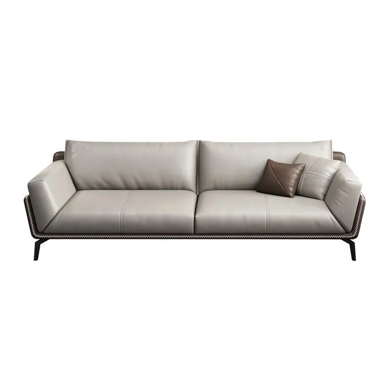 China Factory Modern living room Sofa PU Leather OEM Customized metal Leg 1+1+3 Apartment Home Office Sofa set