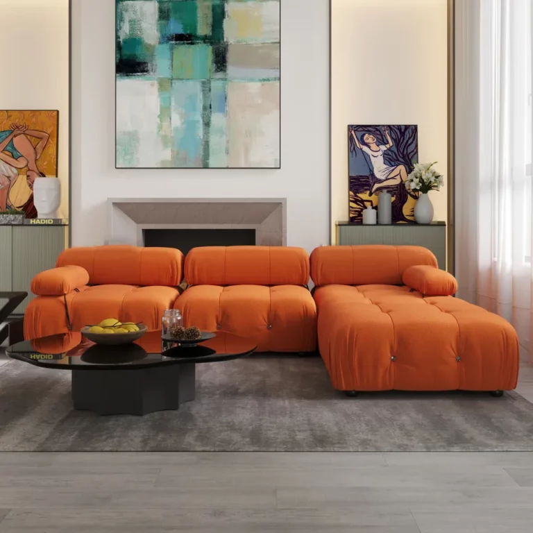 Living Room Furniture Modern Design Sectional Nordic L Shape Sofa with ottoman Boucle Fabric Modular Sofa