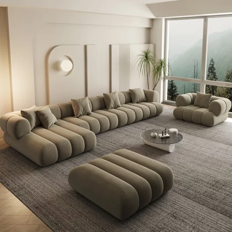 Cloud sofa living room caterpillar Nordic simple large apartment corner technology-fre cloth light luxury modern sofa