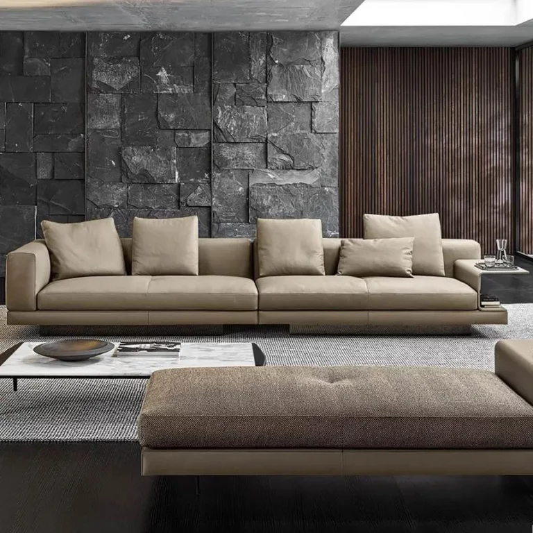 Italian Sofa Minimalist Fabric Art Living Room Modern Minimalist Size Simple And Stylish Villa French Leather Big Sofa
