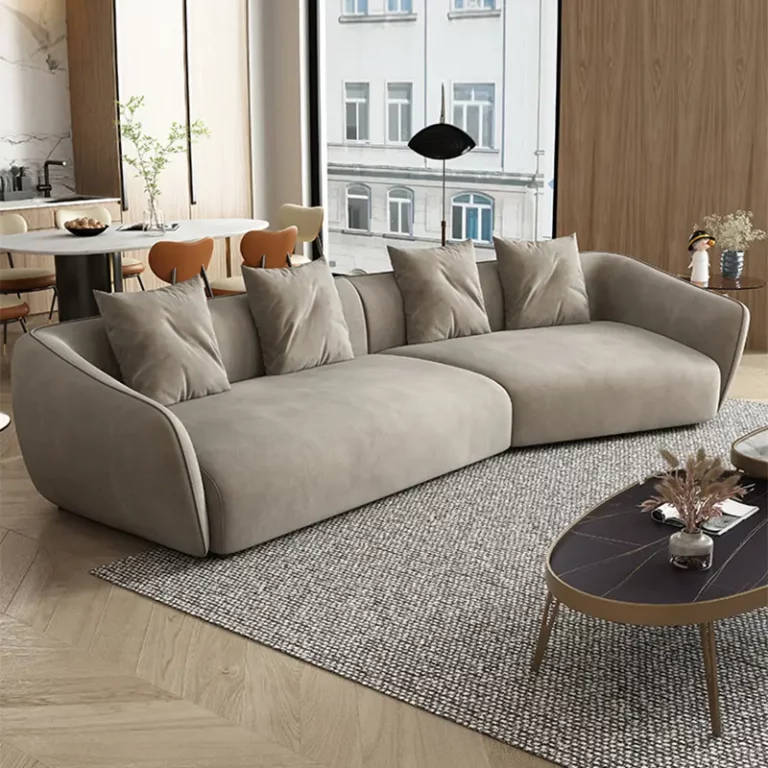 Italian Light Luxury TechnItalian Light Luxury Technology Fabric Sofa Nordic Minimalist Curved Living Room Combination Fabric Sofaology Fabric Sofa