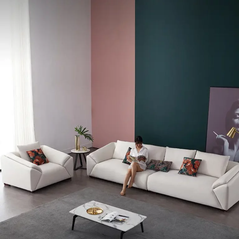 Modern home furniture white luxury simple modern living room furniture sofa set furniture leather