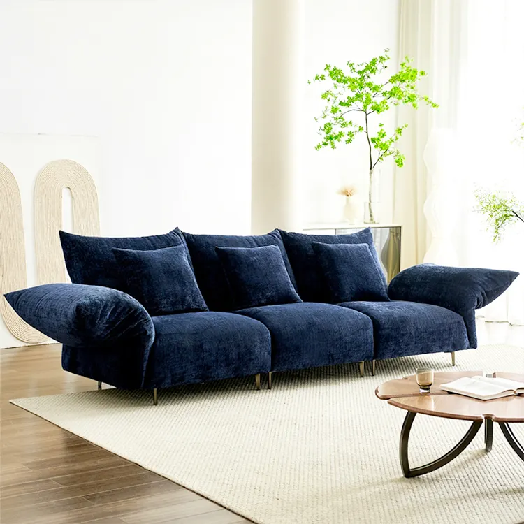 Italian modern living room sofas sectional modular lazy adjustable couch luxury petal sofas set