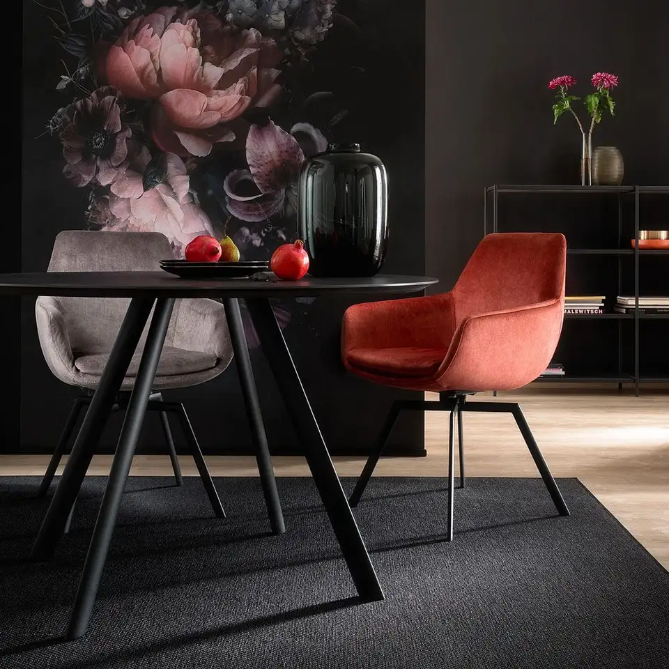 High grade velvet fabric dining chair sponge cushion armchair fashionable ideas swivel dining chair