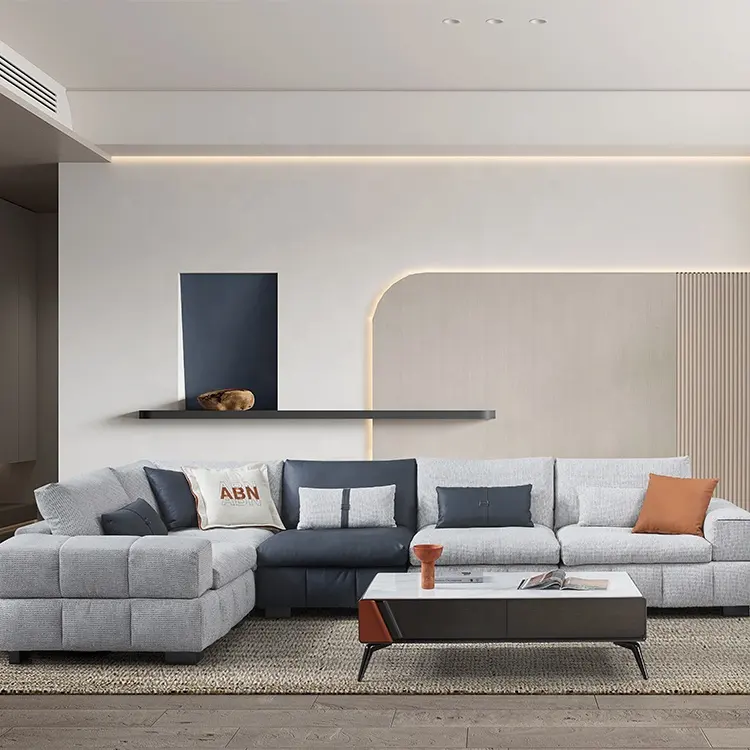 Modern Home Living Room Luxury Sofa Set Hi-Tech Fabric Furniture Corner Modular Couches Sectional Sofa