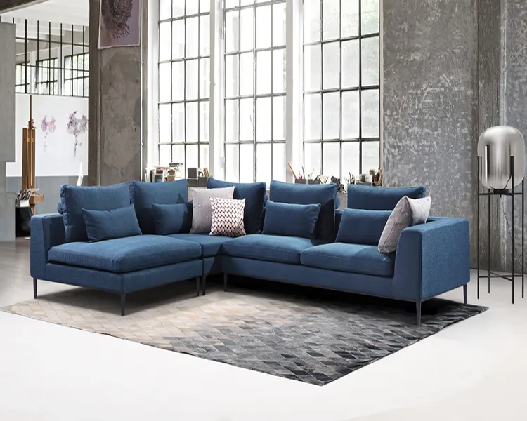 modern minimalist luxury living room furniture l shape fabric sofa