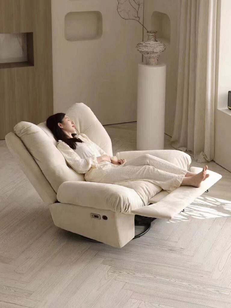 Nordic Room Furniture Single Seat Armchair Recliner modern Fabric Sofa