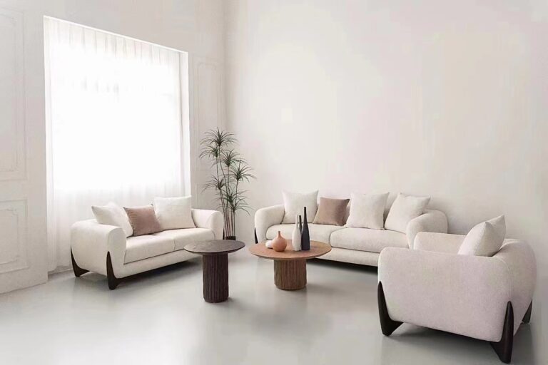 Italian minimalist fabric lamb velvet sofa set shaped curved light luxury Nordic modern corner sofa bed