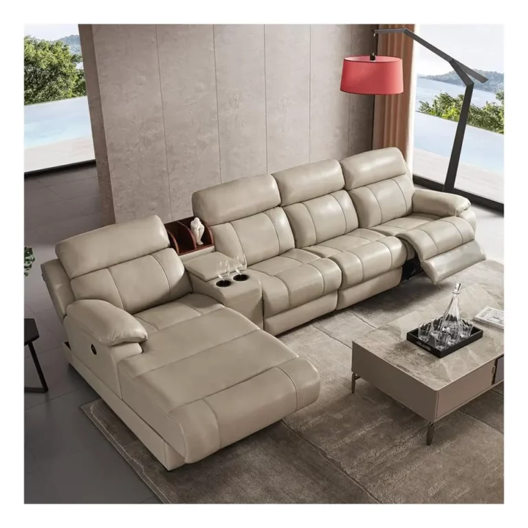 Genuine leather sectional sofa recliners L shape U living room sofa bed storage electric lounge modern luxury recliner sofa set