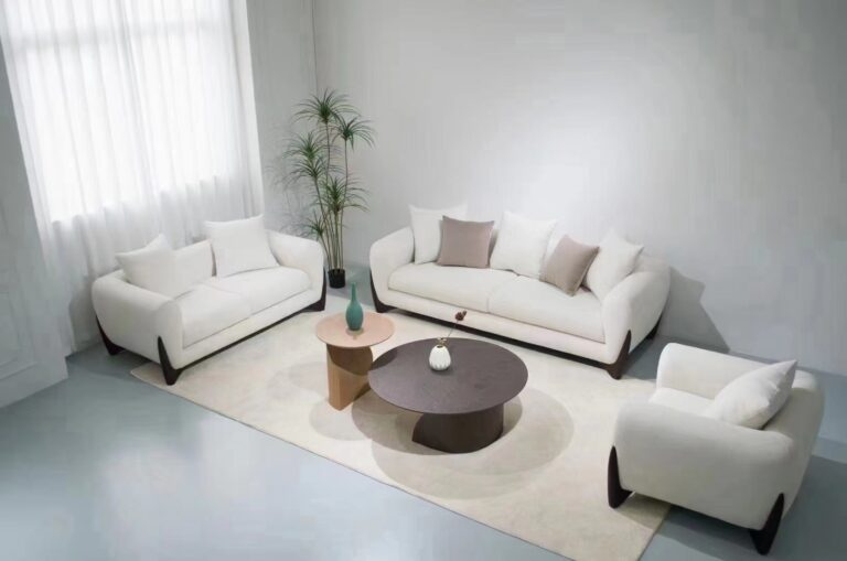 Italian Minimalist Sofa Modern Minimalist Light Luxury Living Room Straight Row Tofu Block Lamb Velvet Square Sofa