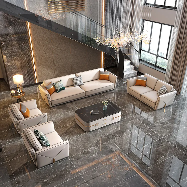 Couches luxury living room furniture modern single two three seat leather sectional sofa set for sale
