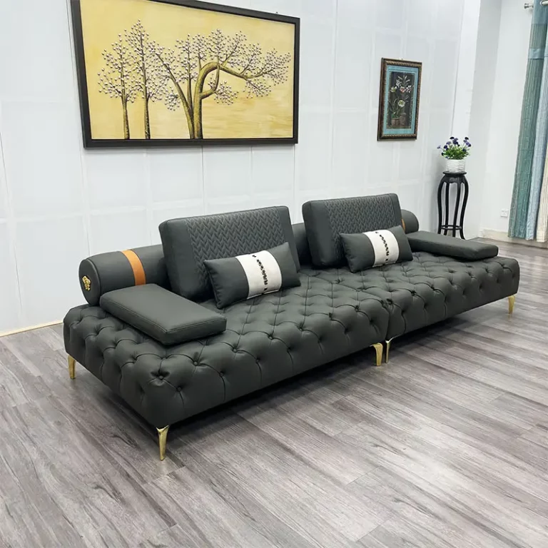 Luxury design house living room furniture modern nordic chesterfield leather sectional sofa set for home