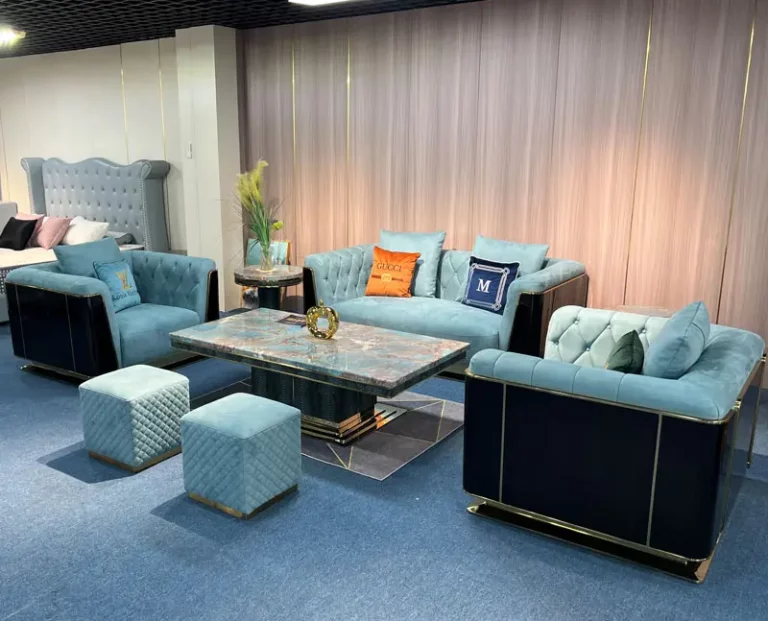 Royal sectional l-shape single loveseat three seater velvet sofa set with coffee table side table