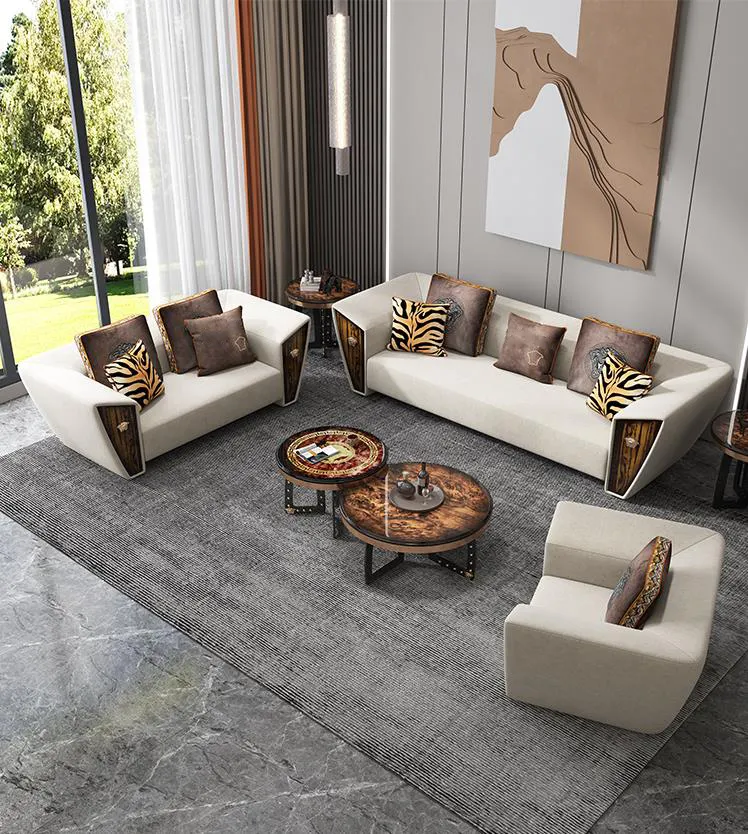 wholesale price living room furniture modern l shape fabric corner sectional sofa set with wood leg