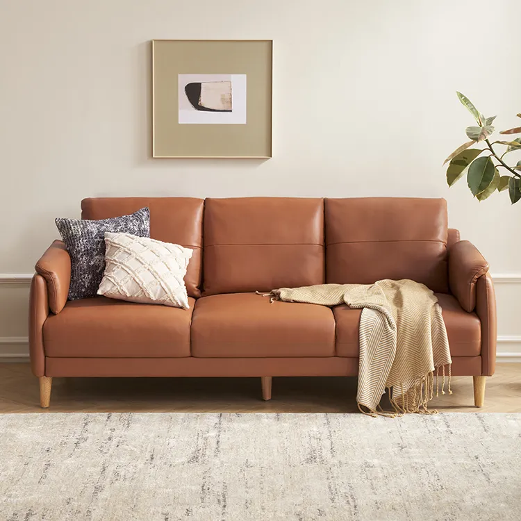 Latest Furniture Sofa Design Modern Style Living Room Comfortable Genuine Leather Sofa Set