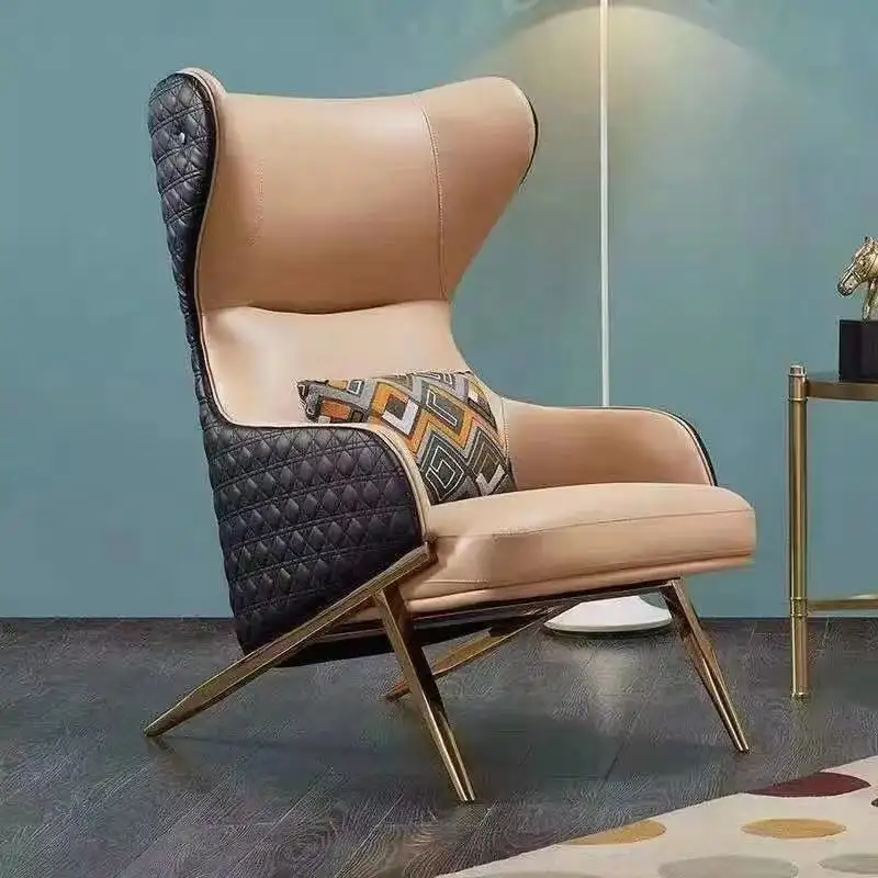 Nordic luxury modern relaxing recliner leather chair set accent leisure home furniture living room lounge sofa chair