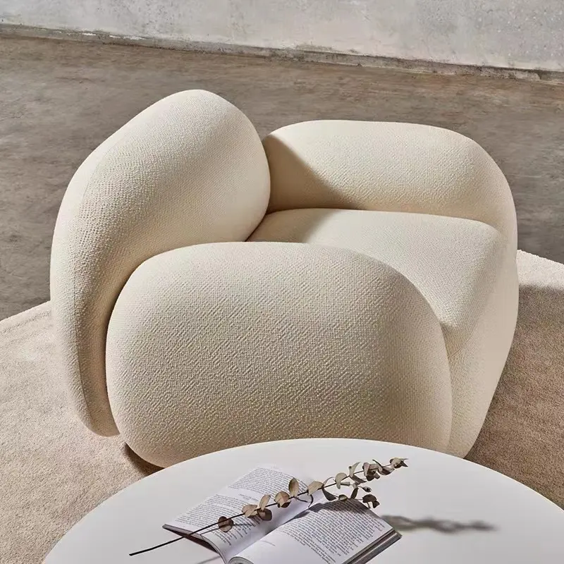 Nordic style high quality artificial lamb modern leisure living room home furniture sofa chairs