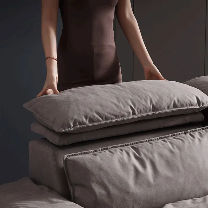 Light luxury fabric sofa living room solid wood feather down european leather sofa home furniture french sofa set