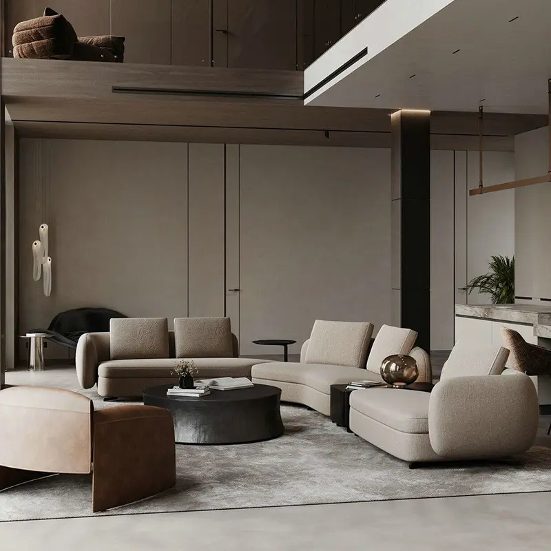 Furniture Nordic light luxury French sofa modern villa living room large apartment module fabric sofa home furniture