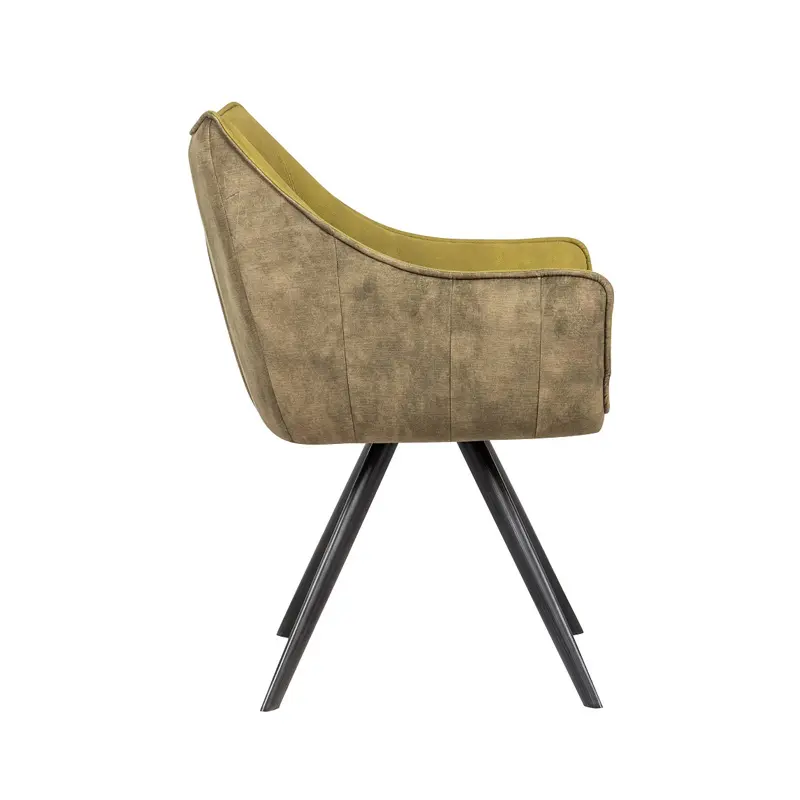 American excellent quality swivel armchair double sided fabric design velvet upholstered living room dining room chair