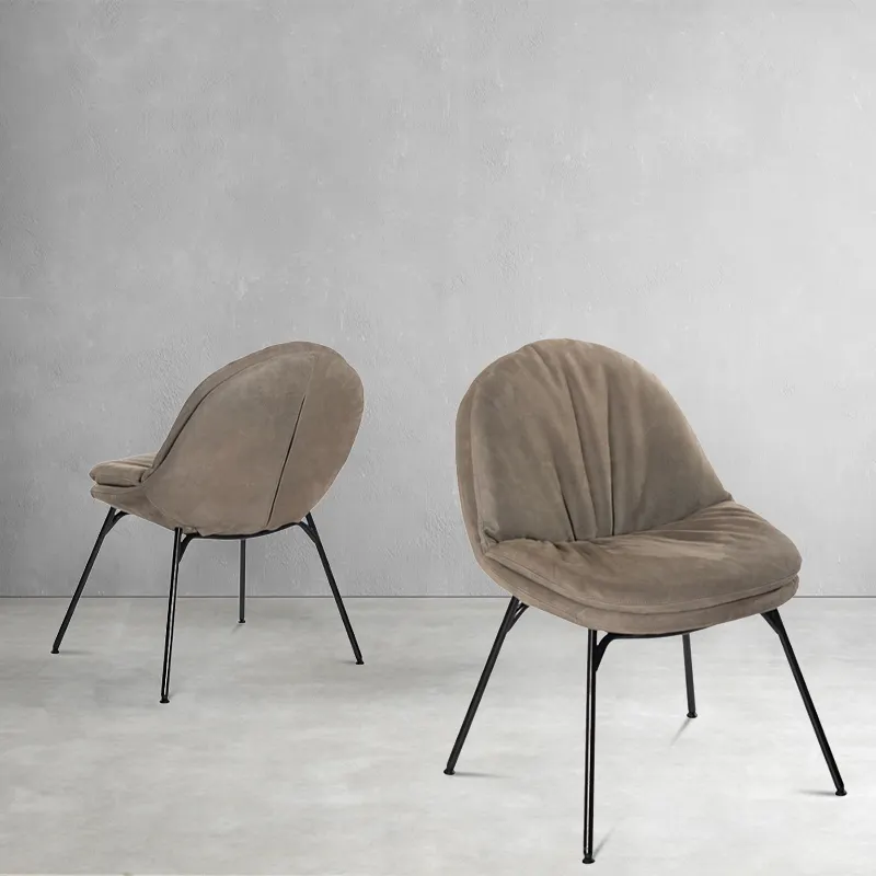 New design vintage fabric modern dining chair comfortable lazy coffee chair home luxury office chair