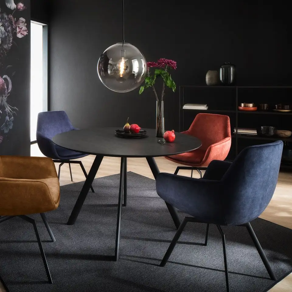 High grade velvet fabric dining chair sponge cushion armchair fashionable ideas swivel dining chair