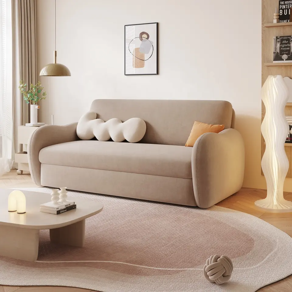 Soft sleeper fabric sofa and bed 2 in 1 foldable multifunction sofa come bed modern convertible futon folding sofa bed furniture