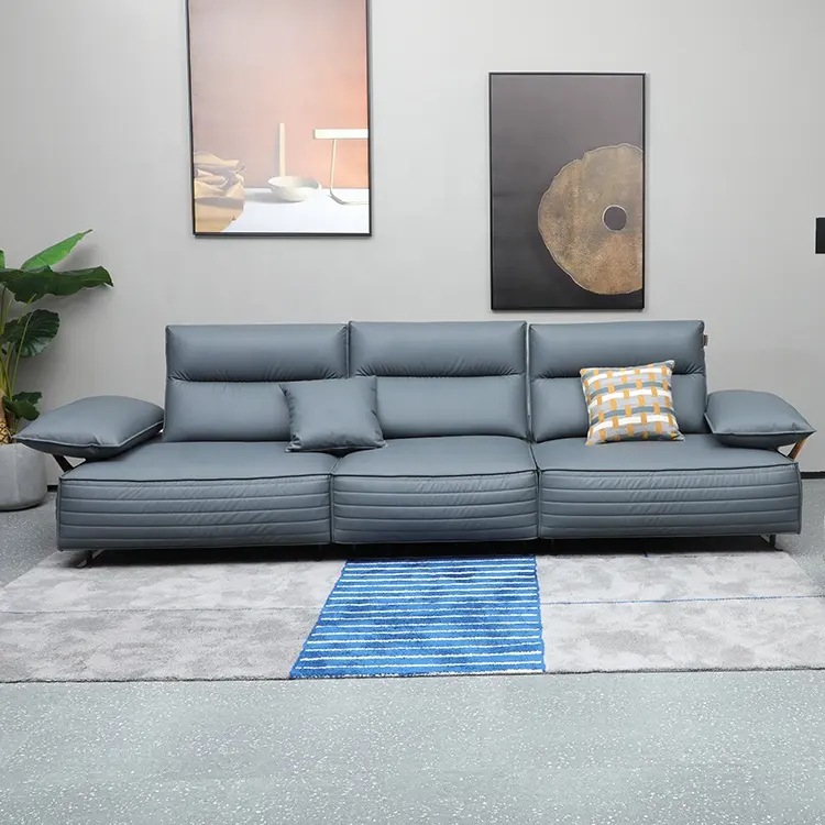 Best Selling Modern 1 Shaped Small Rooms High Density Leather Sofa Furniture Set Bed Modern Sofas