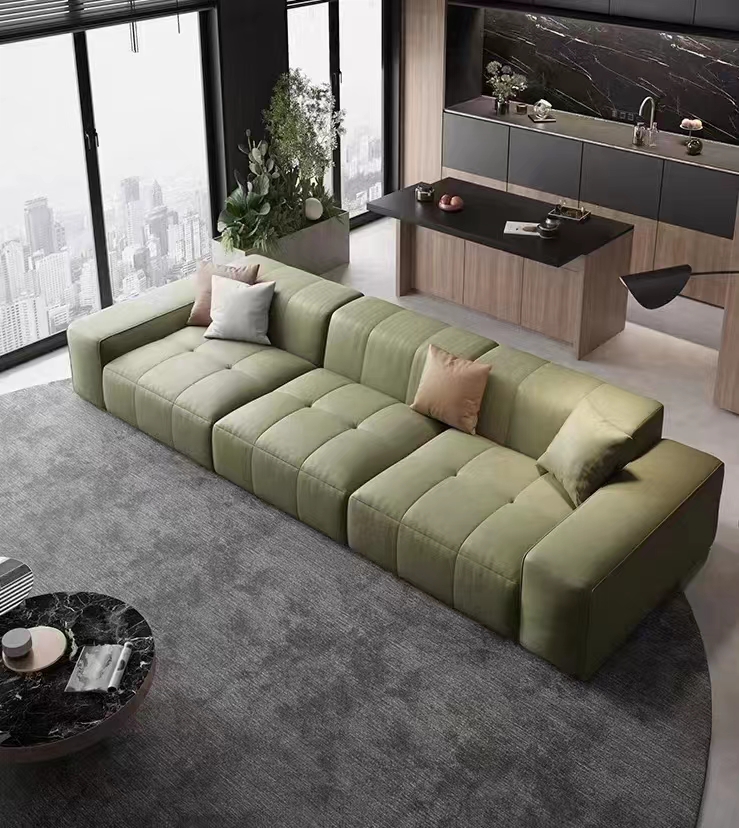 Factory Selling Green Living Room Sofa Fabric Luxury Modern Sofas Set Furniture For 3 Seater