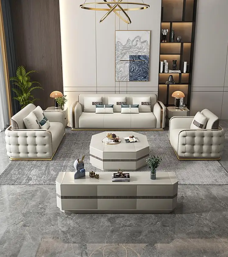 contemporary victorian sectionnel top genuine leather l type upholstered foam sofa
