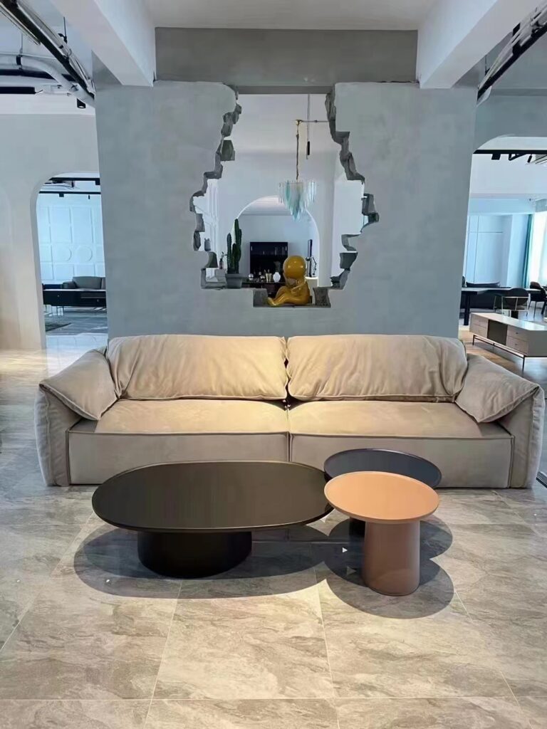 Elephant ear sofa double small apartment living room cream style straight row net red style designer technology fabric sofa
