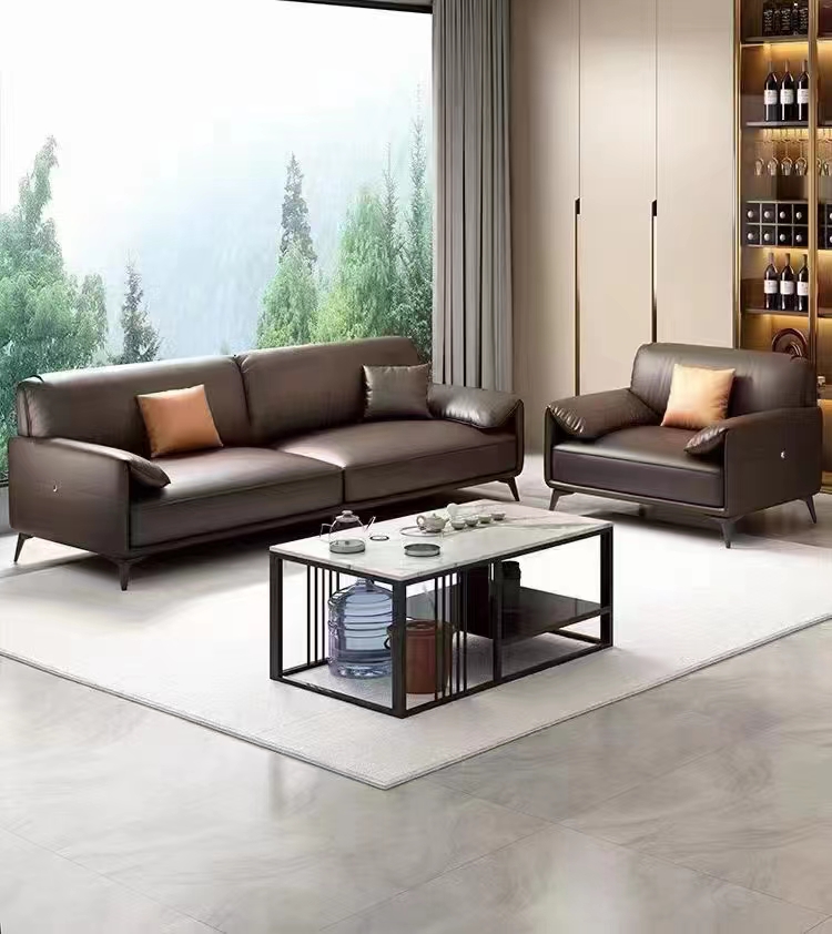 Luxury modular custom sectional home furniture soft interior linen leather  living room sofas