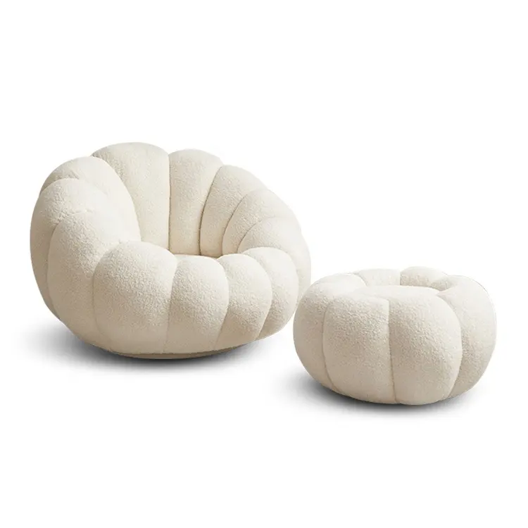 Nordic modern white dining room large floor tendy fabric living room single chair swivel lounge recliner accent sofa chair