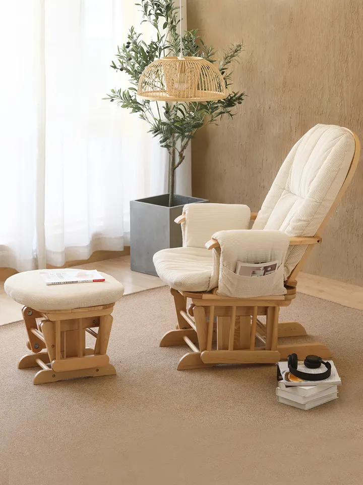 Modern design living room furniture solid wood sofas rocking chairs
