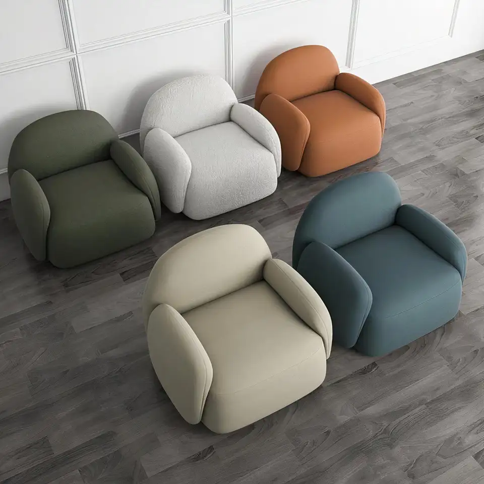 Nordic style high quality artificial lamb modern leisure living room home furniture sofa chairs