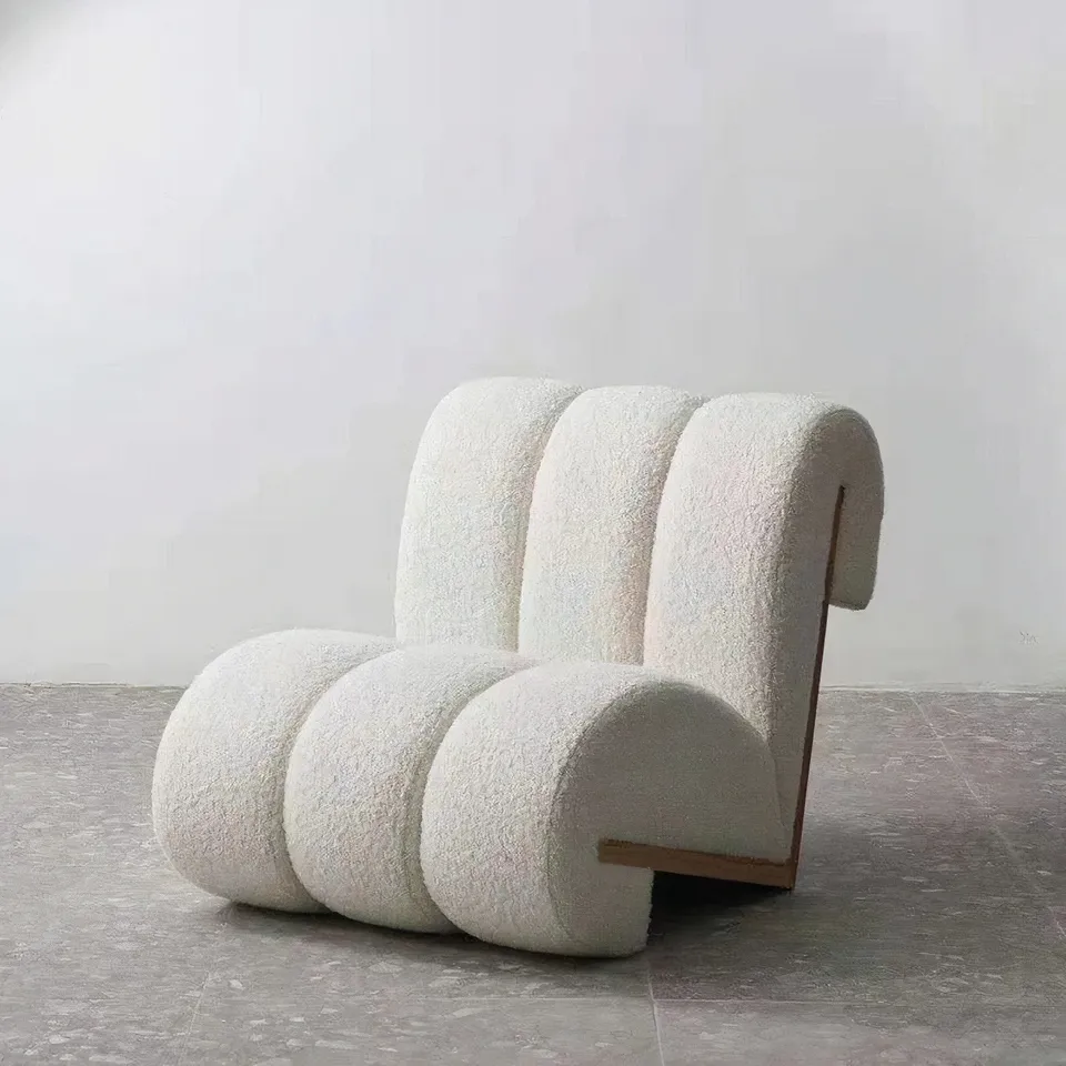 Nordic single seat high quality sofa chair contemporary solid wood wool living room leisure chairs for home