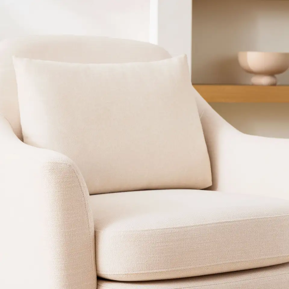 Hot Selling Modern White Fabric Lounge Chair Style Swivel Arm Living Room Single Sofa Chairs