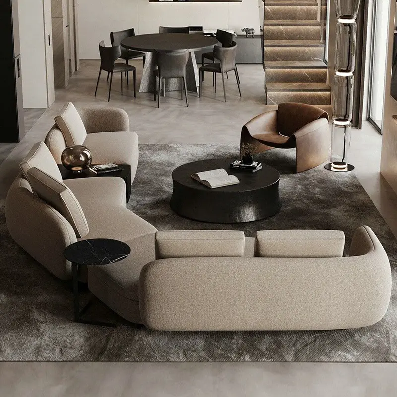 Furniture Nordic light luxury French sofa modern villa living room large apartment module fabric sofa home furniture