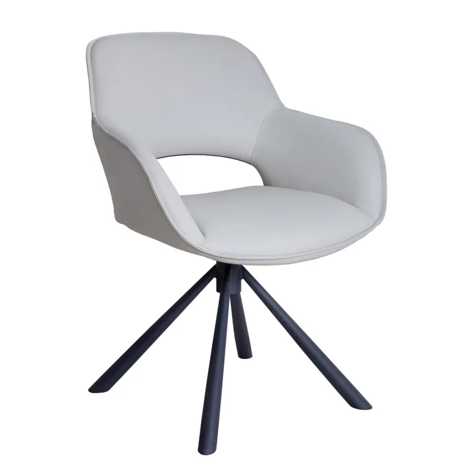 Stylish swivel dining chair armchair custom fabric pu leather dining chair elegant white dining chair
