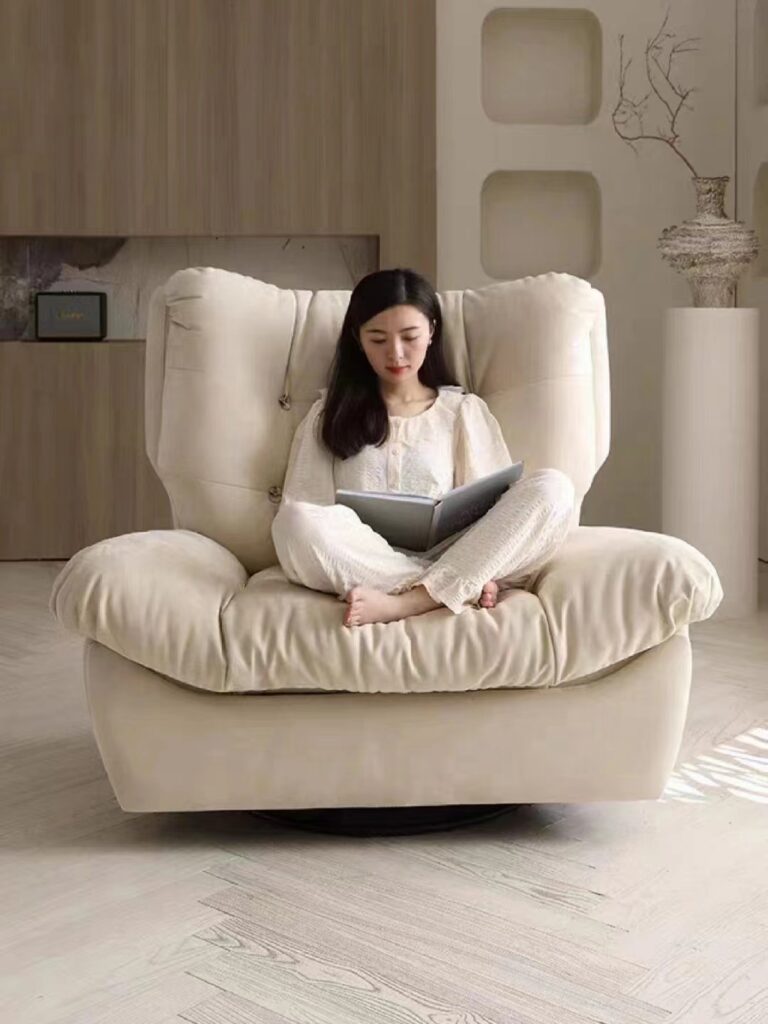 Nordic Room Furniture Single Seat Armchair Recliner modern Fabric Sofa