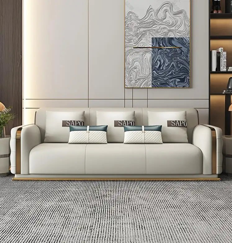 contemporary victorian sectionnel top genuine leather l type upholstered foam sofa